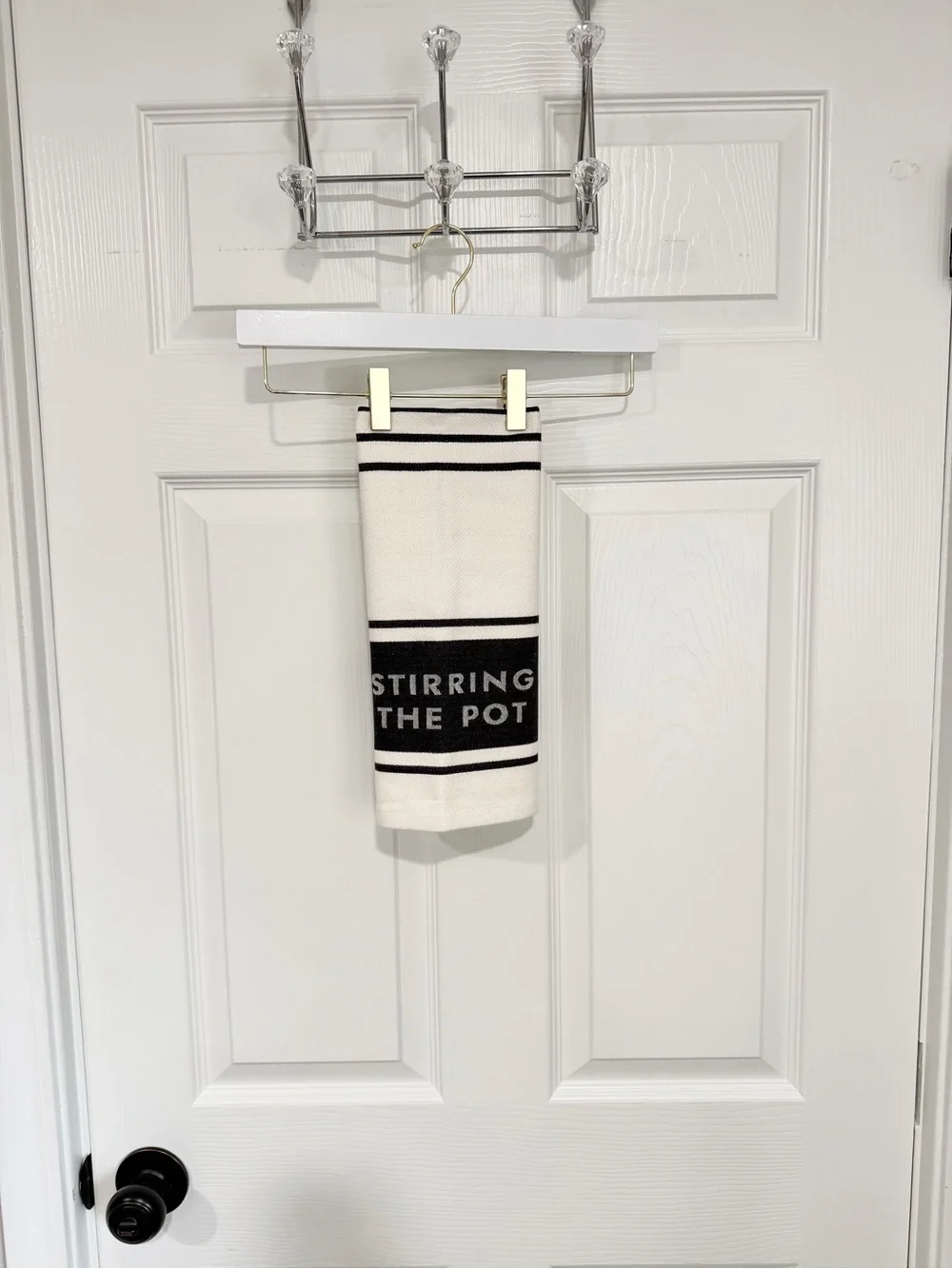 Kate Spade New York Stirring the Pot Black Stripe Cotton Kitchen Hand Towel